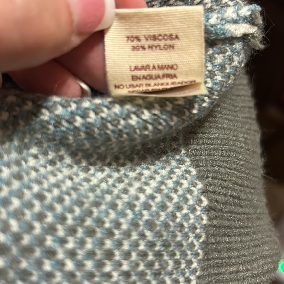 MYSTREE Leopard Print CARDIGAN Button-Up Cream, Gray & Blue Size SMALL - Picture 10 of 10